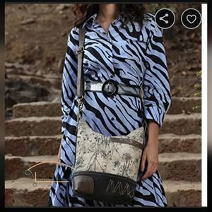 Myra Crossbody Hobo Canvas Leather Shoulder Satchel Earthy Handmade Botan…